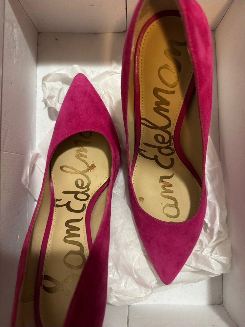 Sam Edelman Hot Pink Suede Heels